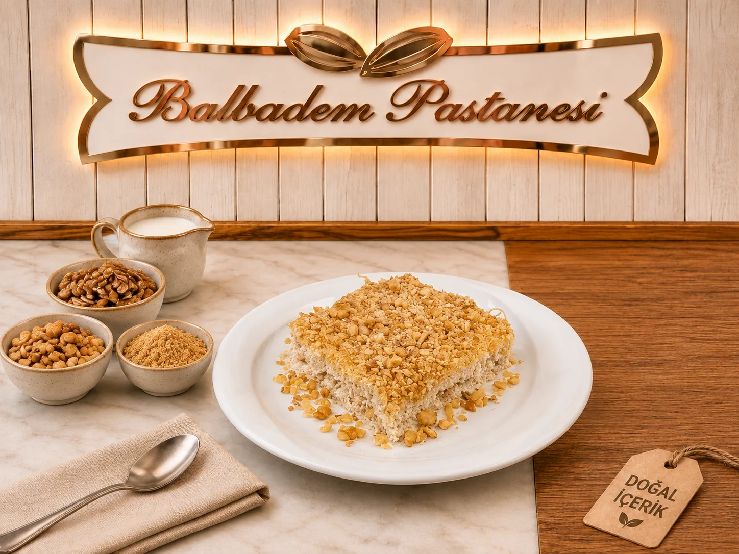 Cevizli Sütlü Soğuk Kadayıf Dilim