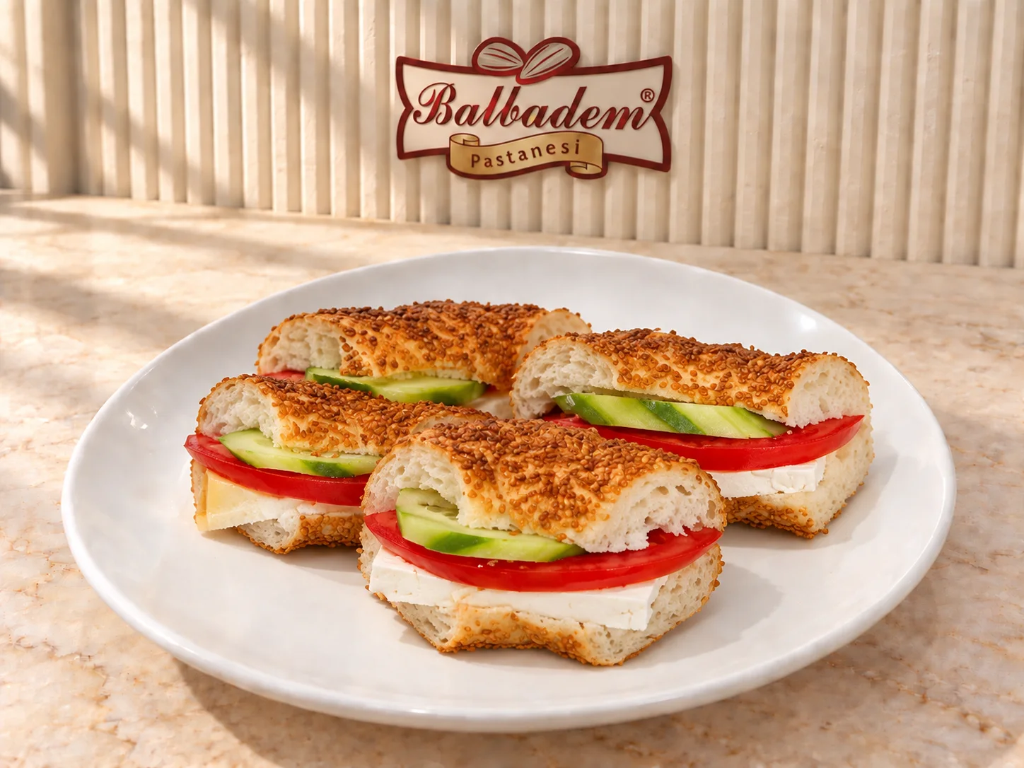 Beyaz Peynirli Simit Sandviç