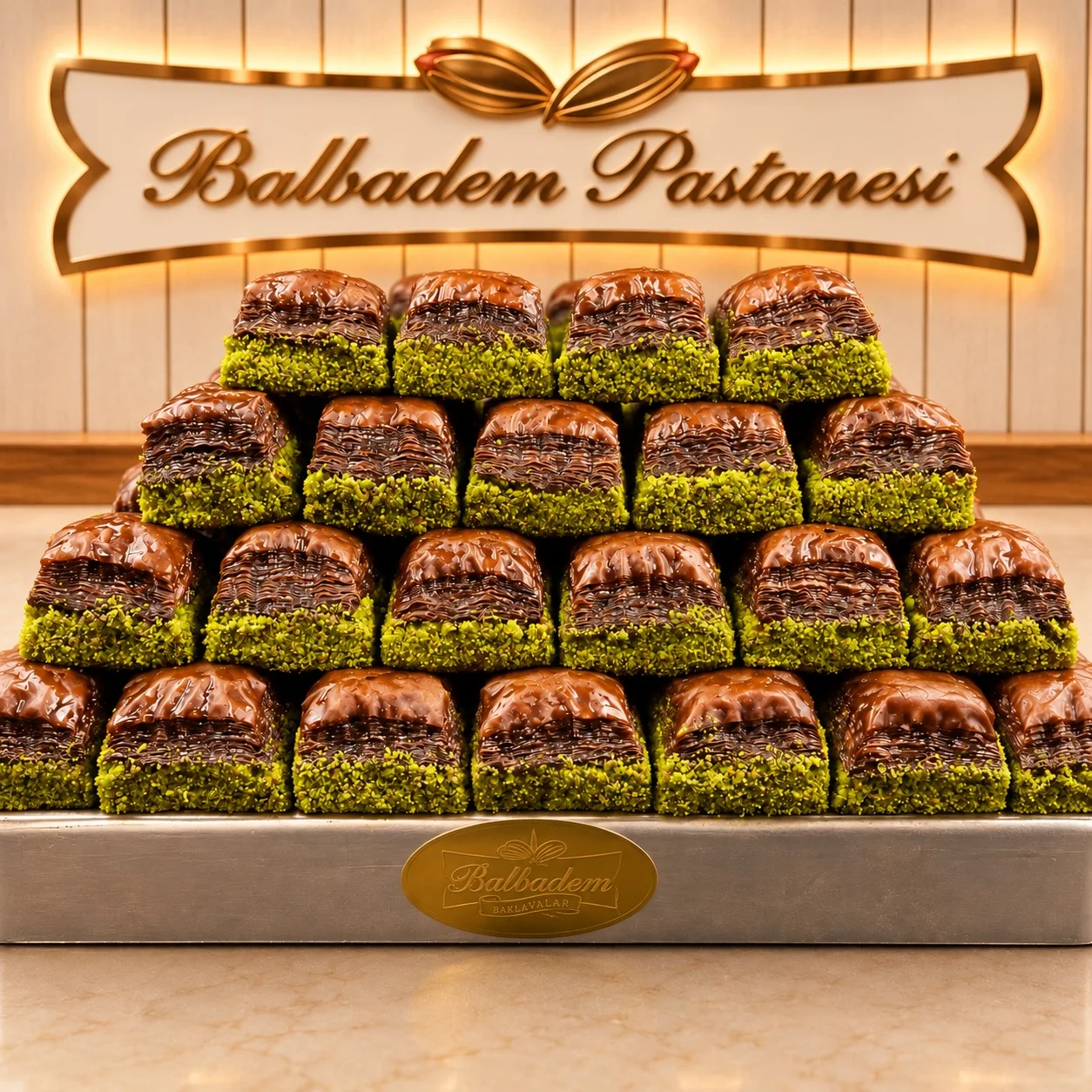 Bol Fıstıklı Çikolatalı Kuru Baklava 250gr