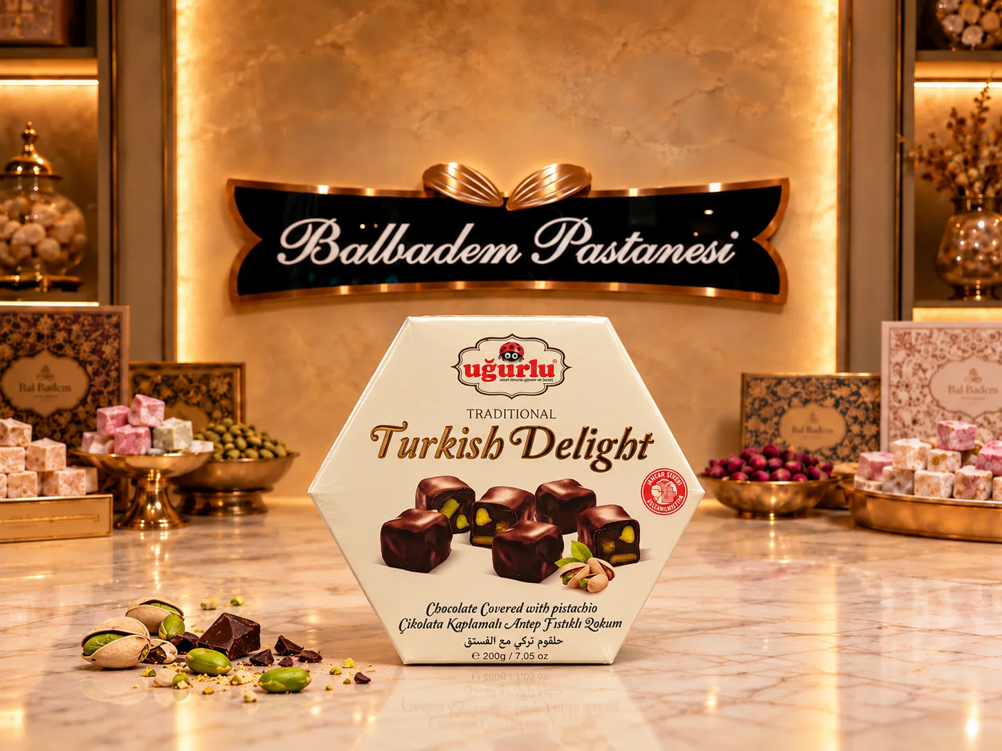Çikolata Kaplı Antep Fıstıklı Lokum ( 200 gr )