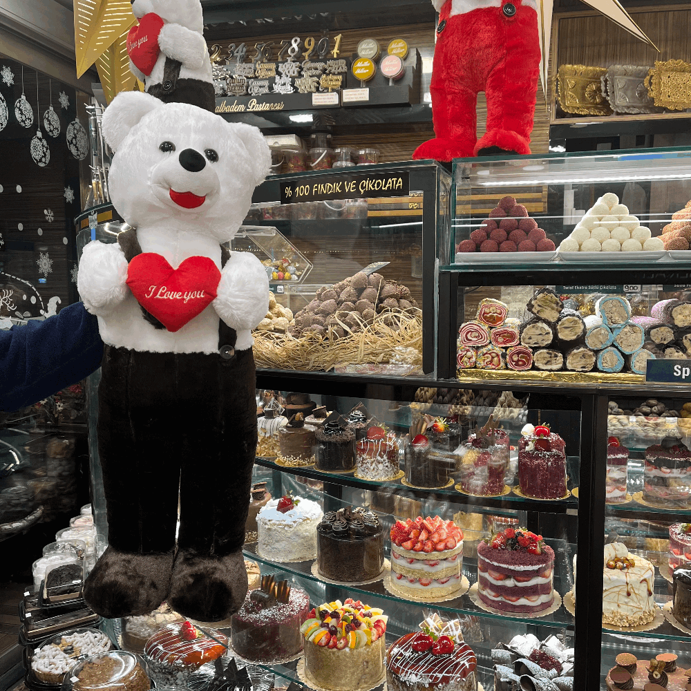 Twist Çikolata & Siyah Beyaz Sevimli Peluş Ayıcık( 45 cm )